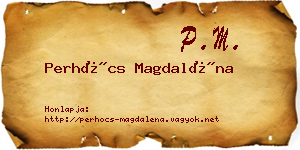 Perhócs Magdaléna névjegykártya